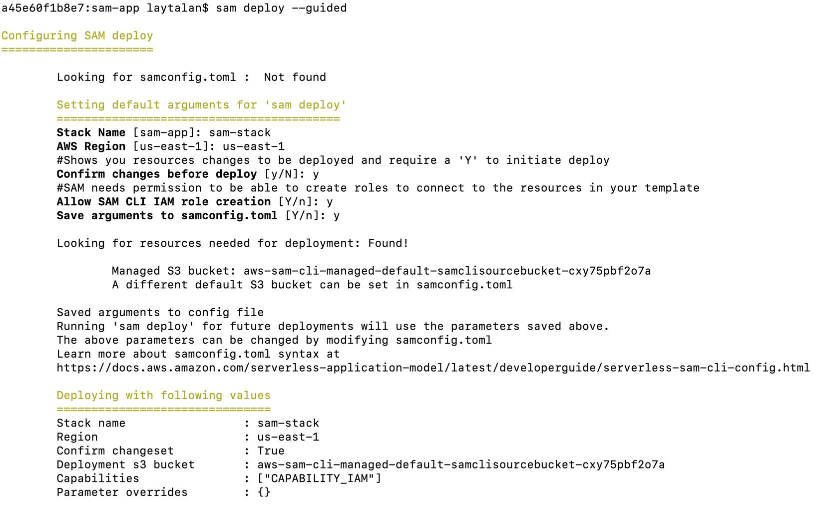 Sam deploy guided overview